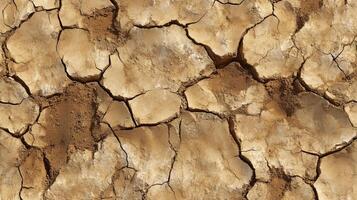 A cracked and broken surface, possibly a rock or a piece of land. photo