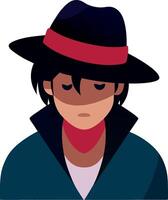 A man in a hat and scarf vector