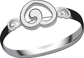 An illustration of a ring with a heart vector