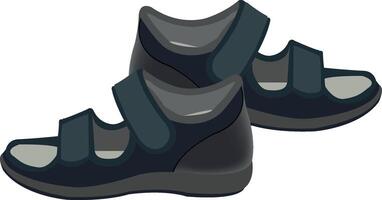 A pair of black sandals on a white background vector