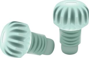 Two small plastic plugs with a white background vector