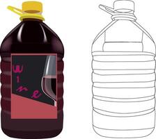 A bottle of wine and a bottle of wine vector