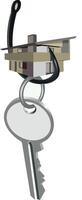 A house with a key and a key chain vector