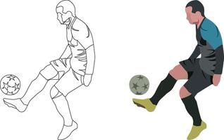 How to draw a soccer player vector