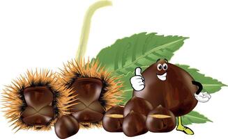 Chestnut hedgehog with its fruit-Chestnut hedgehog with its fruit vector