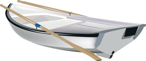 A boat with two oars on a white background vector