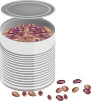 A tin of beans and beans in a can vector