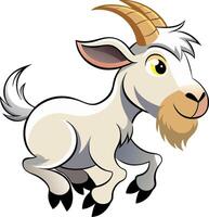 Happy cartoon goat running with big smile vector