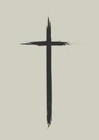 Religious background with minimal grunge cross design vector