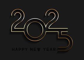 Gold and black modern minimal Happy New Year design vector