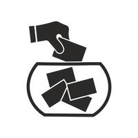 Raffle icon isolated on white background. Choosing random numbered ticket. Prize giveaway. vector