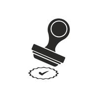 Verification check marks. Office Seal. Approved symbol. linear icon isolated on white background. vector
