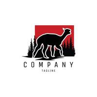 monochrome alpaca logo. a dashing look facing sideways isolated on a white background with a stunning twilight. best for logo, badge, emblem, sticker design. available in eps 10 vector