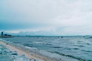 garbage and trash on beach photo