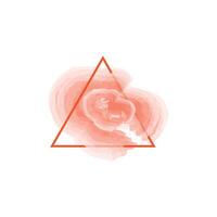 an abstract design with a triangular outline in a bright coral color. vector
