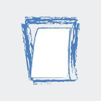a rectangular picture frame with a textured, brushstroke design in a soft blue color. The frame has an irregular, slightly wavy shape, giving it an artistic vector