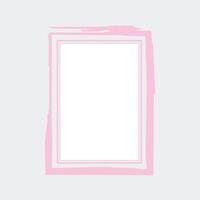 a rectangular picture frame with a soft pink outer border. The frame has a slightly artistic, brushstroke effect, giving it a playful and modern look. vector