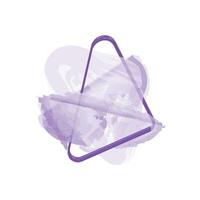 a stylized triangle outlined in a bold purple color. Inside the triangle, there is a soft, abstract brushstroke. vector