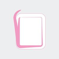 a stylized rectangular frame with rounded corners. The frame is primarily white, outlined in a soft pink color that adds a gentle touch. vector