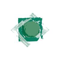 an abstract design consisting of a central circular shape surrounded by a square outline. vector
