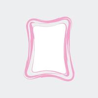 a rectangular picture frame with a soft pink color. The frame has a wavy, irregular shape, giving it a playful and artistic look. vector