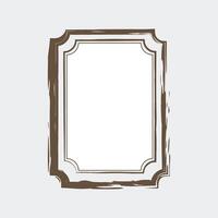 a decorative picture frame with a vintage design. The frame is predominantly brown with a textured, slightly distressed appearance, giving it an antique feel. vector