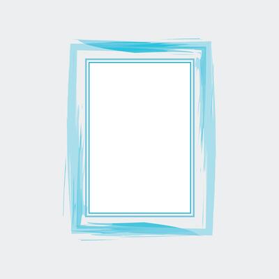 a rectangular frame with a fresh, light blue color scheme. The outer border has a dynamic, brushstroke effect, giving it an artistic.