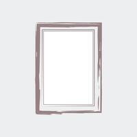 a rectangular frame with a rustic design. The outer border is a muted grayish-brown color, applied with a brushstroke effect that gives it a textured vector
