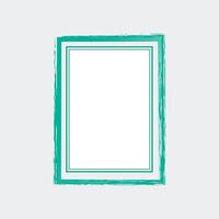 a rectangular frame with a vibrant turquoise color. Inside the frame, there is a white area that is blank, suggesting it can be used for text or an image. vector