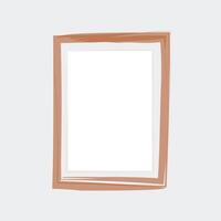 The outer border is a warm, earthy brown color, applied with a brushstroke effect that gives it a textured and slightly rustic appearance. vector