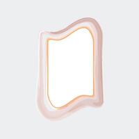 The outer layer is a light beige or cream, creating a gentle, organic look. Inside this outer layer, there is a thin orange border that adds a pop of color and definition. vector