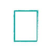 a rectangular frame with a turquoise border. The edges of the frame appear to be painted or brushed, giving it a textured and slightly uneven look. vector