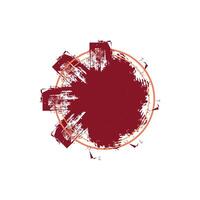 an abstract design centered around a large, circular shape filled with a deep maroon color. vector
