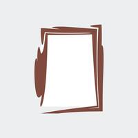 a simple, stylized frame with a white interior and a brown, brushstroke-like outline. vector
