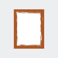 a rectangular frame with a rustic design. The inner edge of the frame has a white, slightly irregular line, creating a contrast with the blank interior space. vector