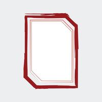 a rectangular frame with a bold, reddish-brown outer border that has a textured, brushstroke effect, giving it an artistic and dynamic look. vector