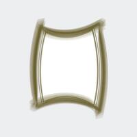 a rectangular frame with a unique, curved design. The outer border is a muted olive green color, applied vector