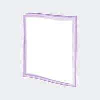 a rectangular frame with a soft, wavy design in a light lavender color. The frame has a slightly irregular shape, giving it an artistic and whimsical appearance. vector