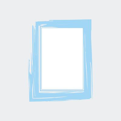 a rectangular picture frame with a vibrant light blue color. The frame has a textured, brushstroke effect, giving it a dynamic and artistic