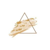 a minimalist design with a large, outlined triangle in a gold color. vector