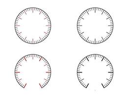 Pressure meter, Speedometer, Barometer navigator or indicator scale measuring dashboard illustration. Editable and scalable. vector