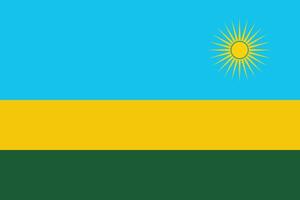 Flag of Rwanda. An illustration of the Rwanda flag. A rectangular flag. Standard size flag icon. vector