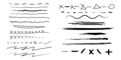 Hand drawn lines and dividers. Hand drawn line sketch scribble. vector