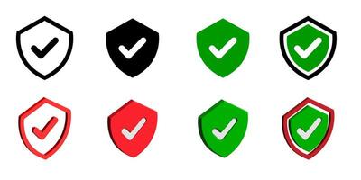 Security shield check mark icon. Shield protection icon illustration. vector
