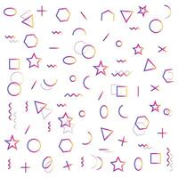 Geometric shapes illustration. Memphis pattern. vector