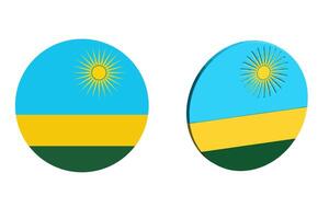 Flag of Rwanda. An illustration of the Rwanda round flag. A round flag. Flag icon. vector