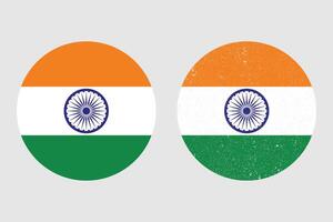 Flag of India. An illustration of the India round flag. A round flag. Flag icon. vector