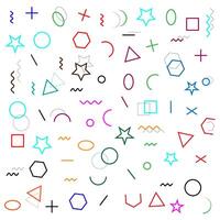 Geometric shapes memphis pattern illustration. vector