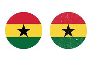 Flag of Ghana. An illustration of the Ghana round flag. A round flag. Flag icon. vector