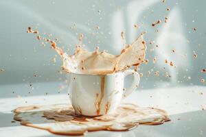 Accidental Spill of Coffee on a Table photo